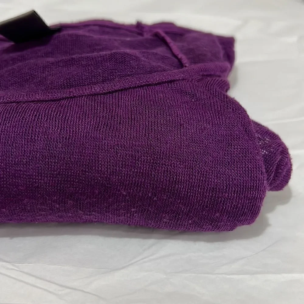 Free People Purple oversized short sleeve high low top size small